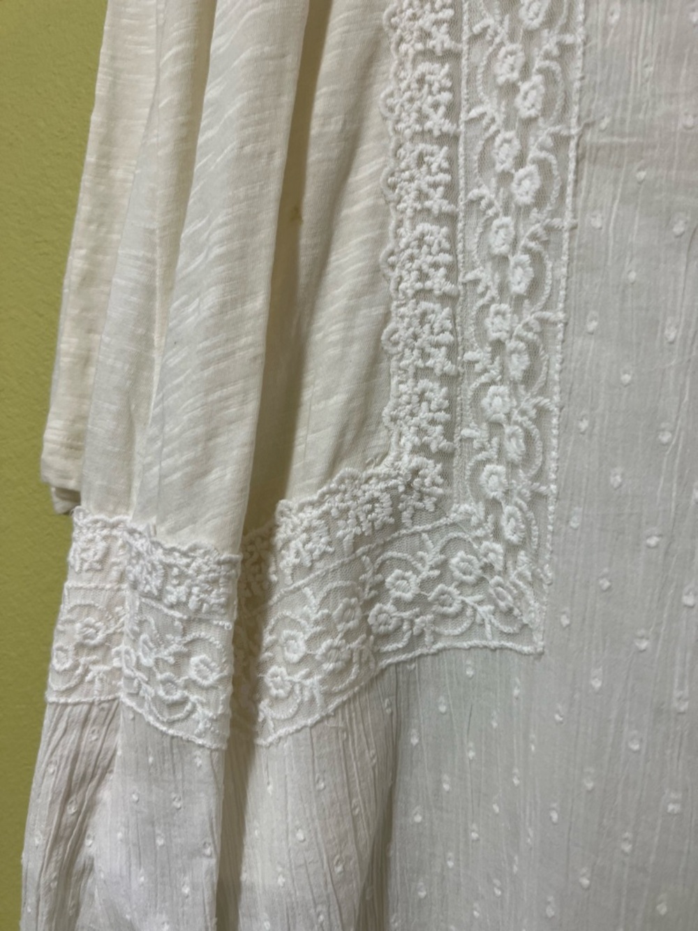 IRO Cream Lace-Trim Button Front Tunic - Picture 9 of 14